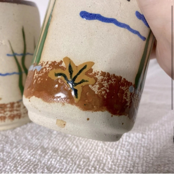Vintage Mexico Handmade Ceramic Stoneware Mugs x2 - Picture 2 of 10